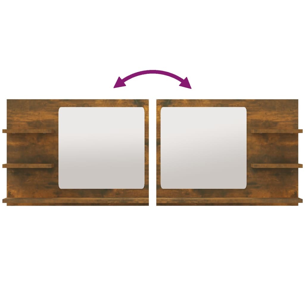 Bathroom Mirror Smoked Oak 60x10.5x45 cm Engineered Wood