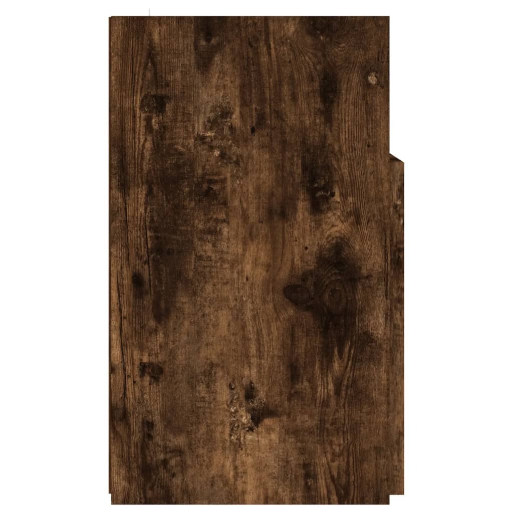 TV Cabinet with LED Lights Smoked Oak 120x30x50 cm