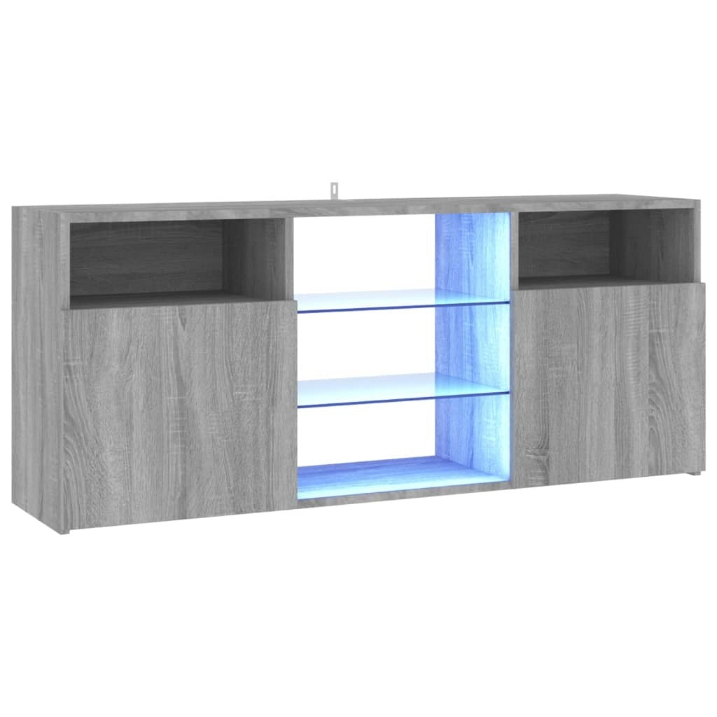 TV Cabinet with LED Lights Grey Sonoma 120x30x50 cm
