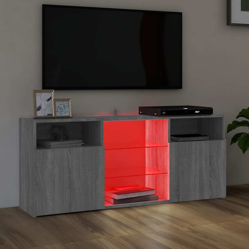 TV Cabinet with LED Lights Grey Sonoma 120x30x50 cm