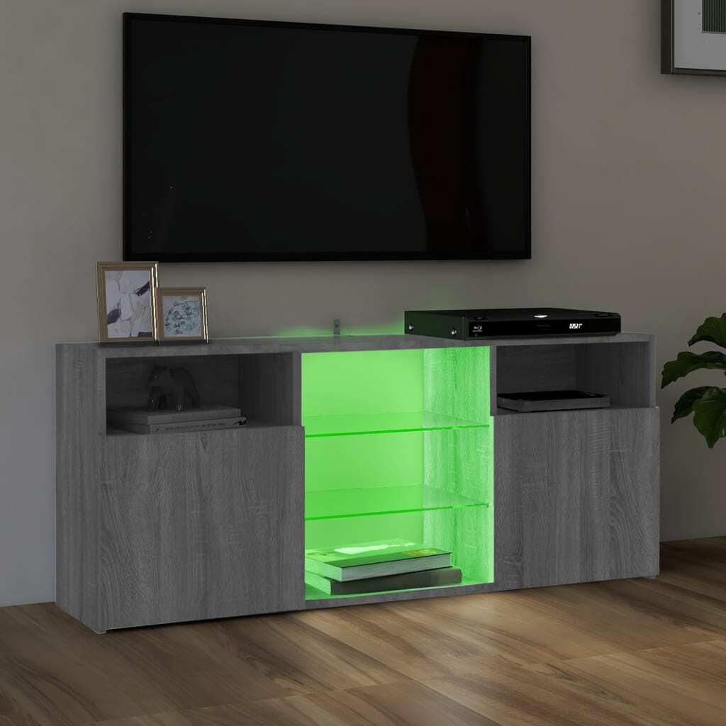 TV Cabinet with LED Lights Grey Sonoma 120x30x50 cm