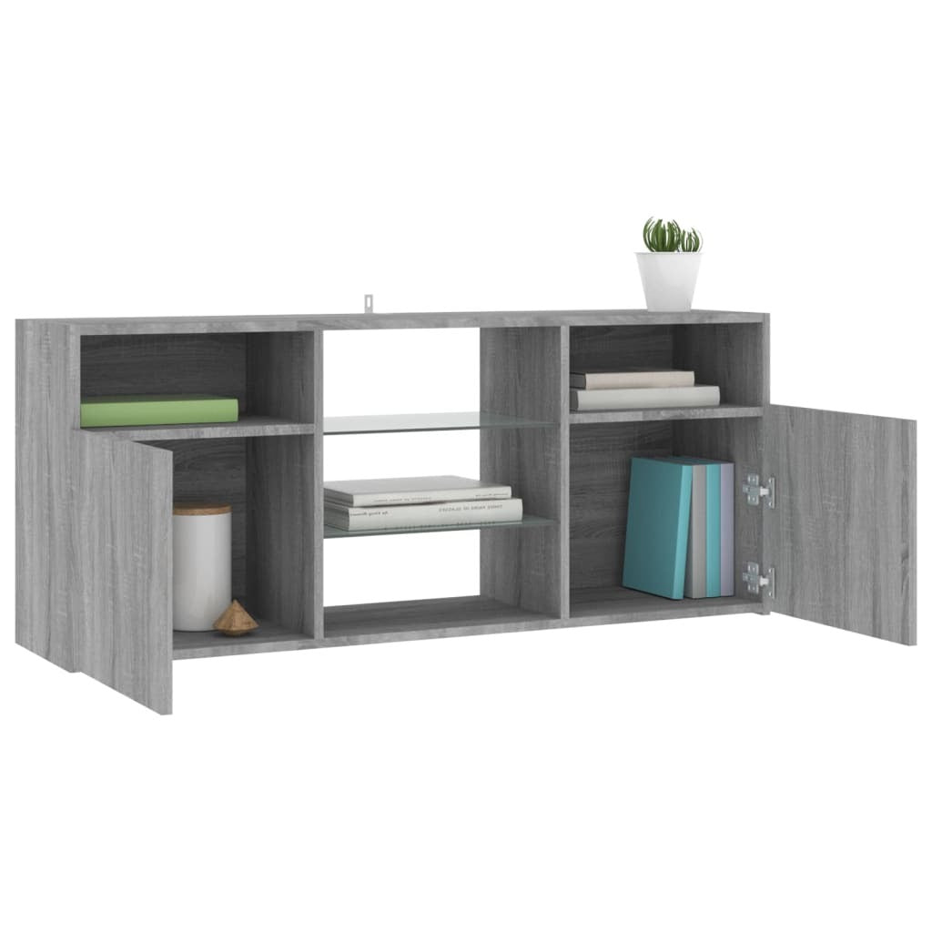 TV Cabinet with LED Lights Grey Sonoma 120x30x50 cm