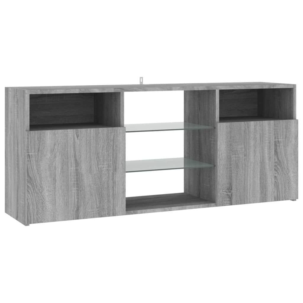TV Cabinet with LED Lights Grey Sonoma 120x30x50 cm