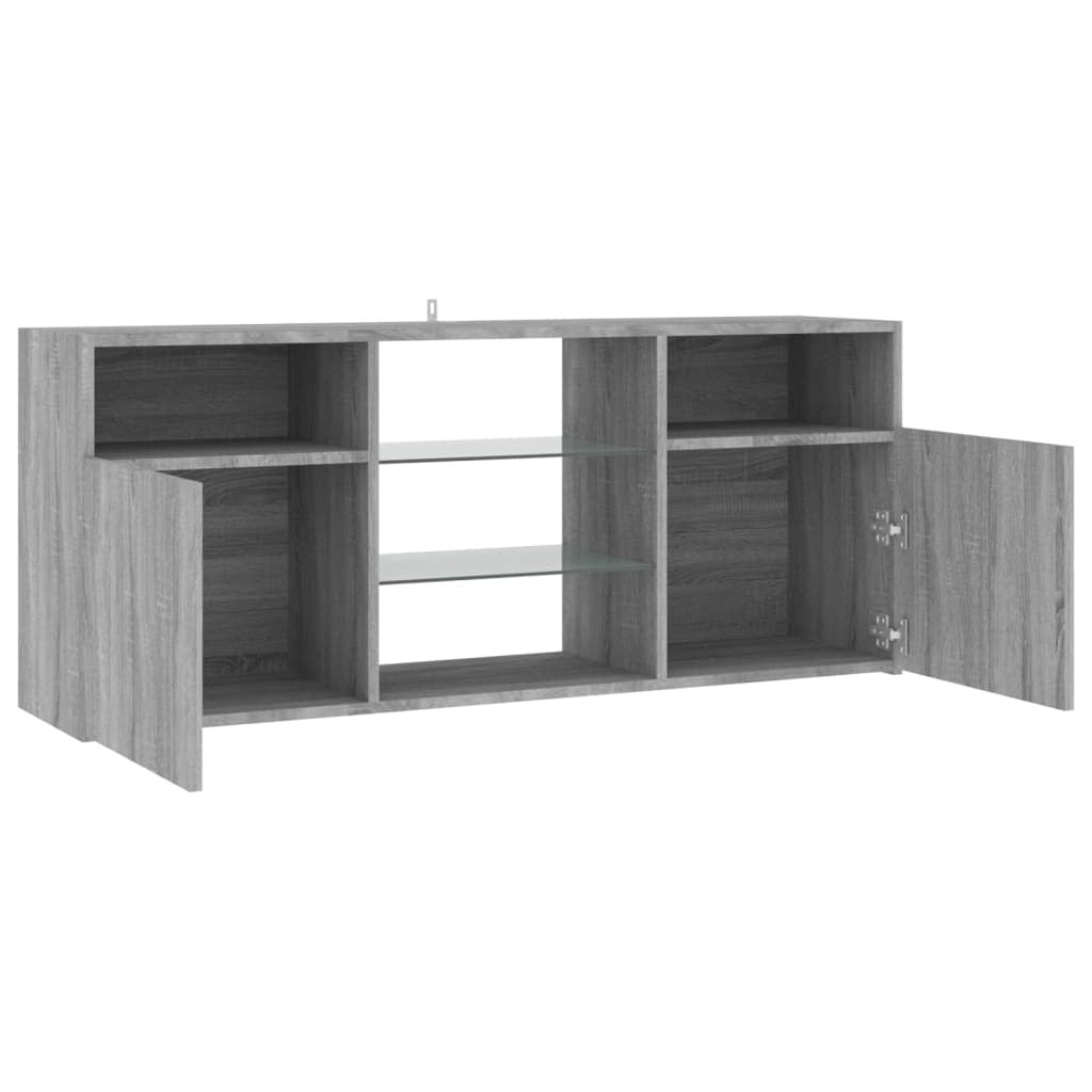 TV Cabinet with LED Lights Grey Sonoma 120x30x50 cm