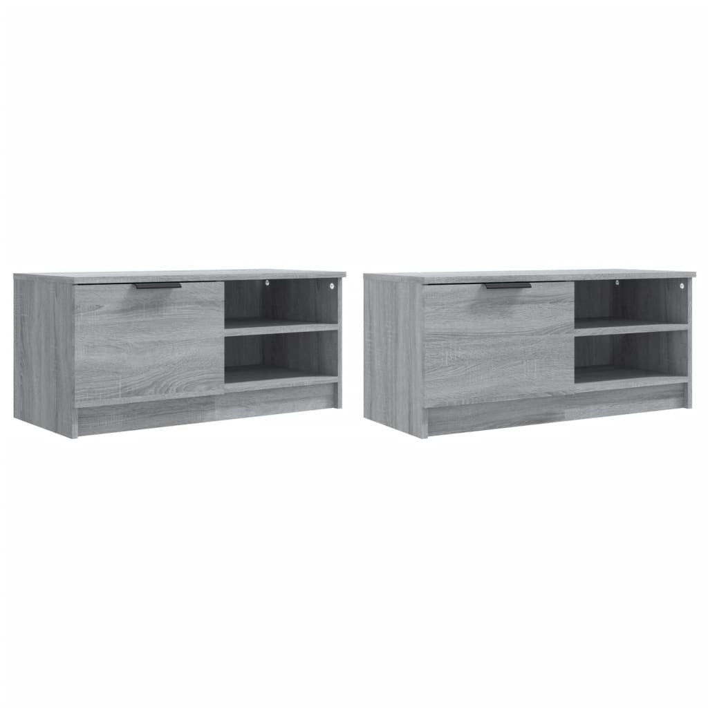 TV Cabinets 2 pcs Grey Sonoma 80x35x36.5 cm Engineered Wood