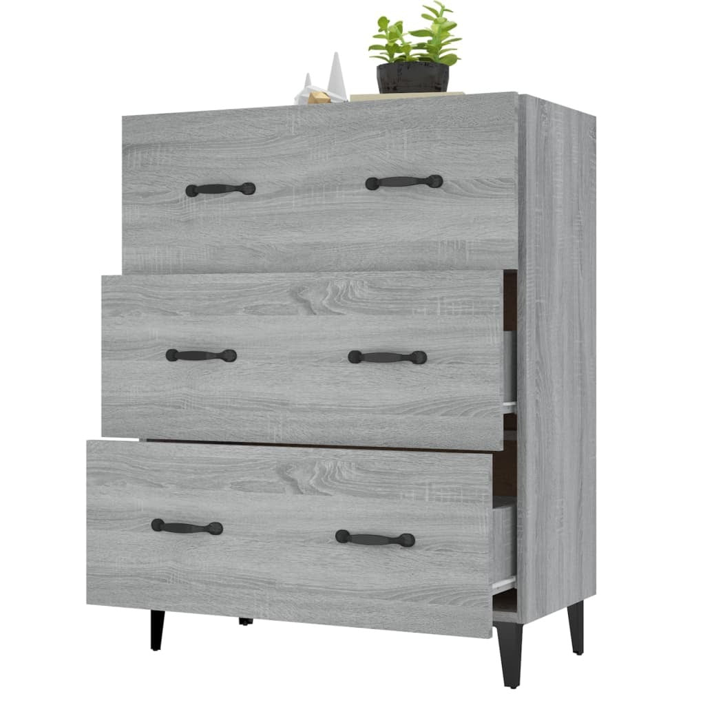 Sideboard Grey Sonoma 69.5x34x90 cm Engineered Wood