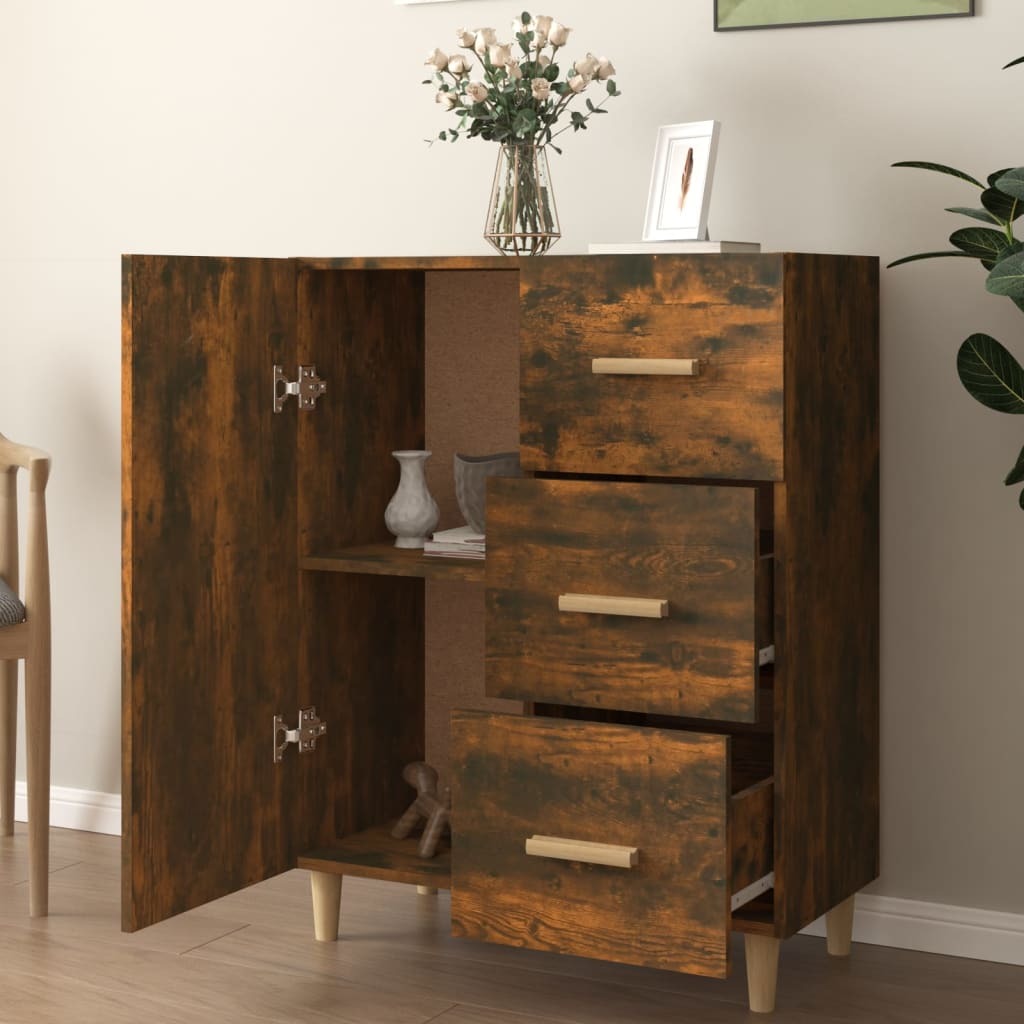 Sideboard Smoked Oak 69.5x34x90 cm Engineered Wood