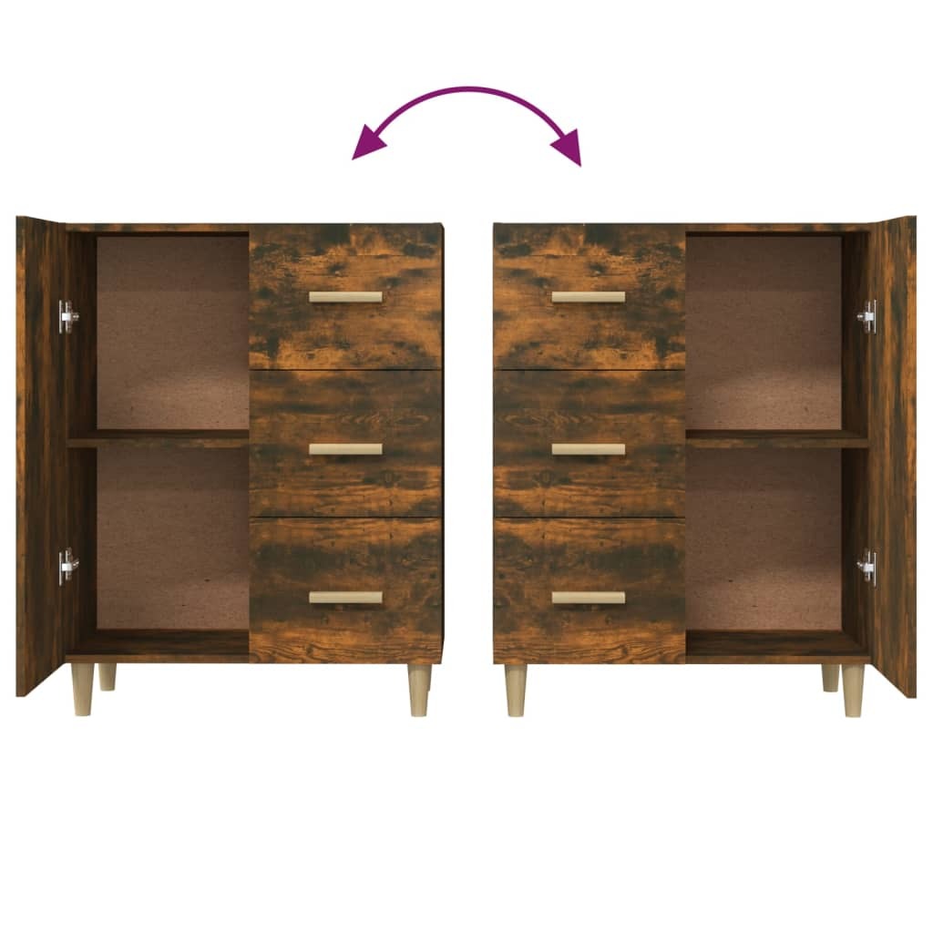 Sideboard Smoked Oak 69.5x34x90 cm Engineered Wood