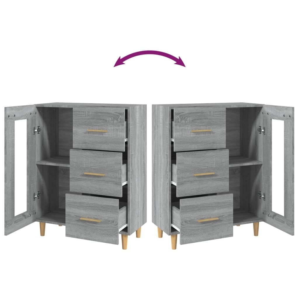 Sideboard Grey Sonoma 69,5x34x90 cm Engineered Wood