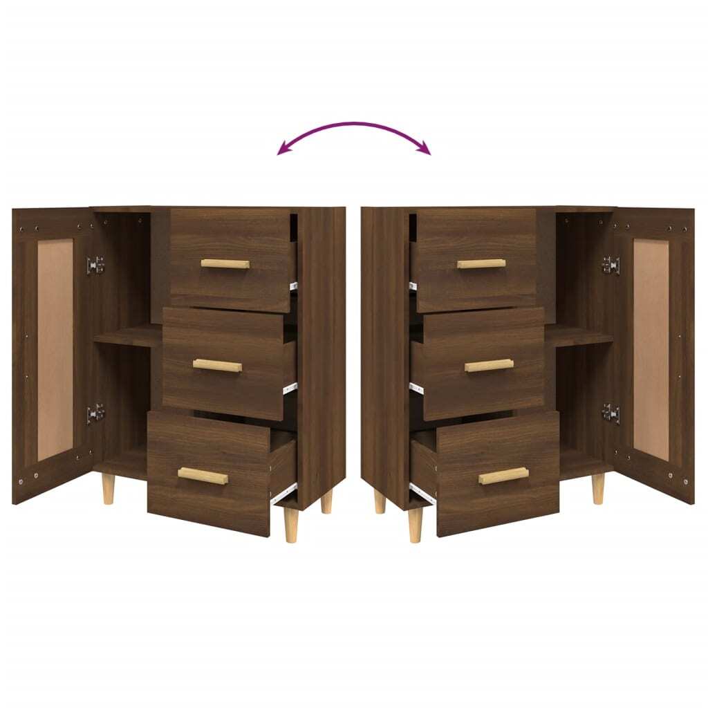 Sideboard Brown Oak 69.5x34x90 cm Engineered Wood