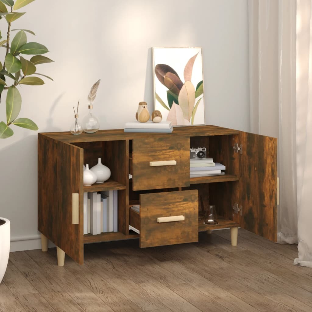 Sideboard Smoked Oak 100x36x60 cm Engineered Wood