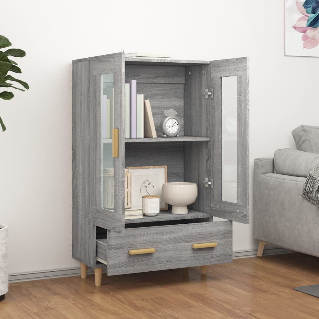 Highboard Grey Sonoma 70x31x115 cm Engineered Wood