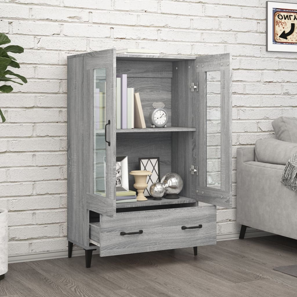 Highboard Grey Sonoma 70x31x115 cm Engineered Wood