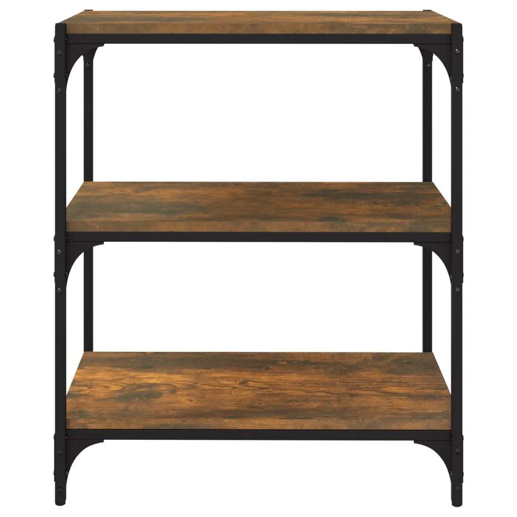Book Cabinet Smoked Oak 60x33x70.5 cm Engineered Wood and Steel