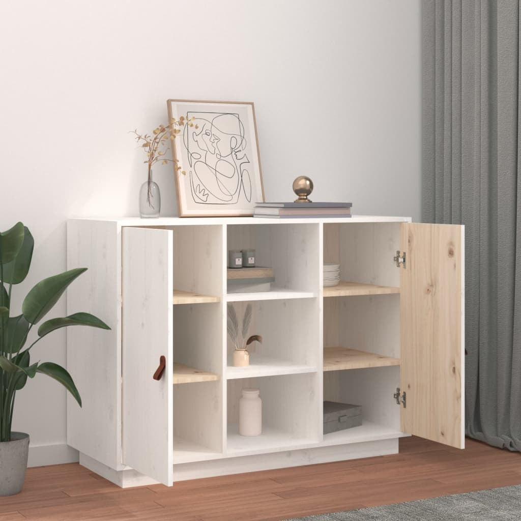 Sideboard White 100x40x75 cm Solid Wood Pine