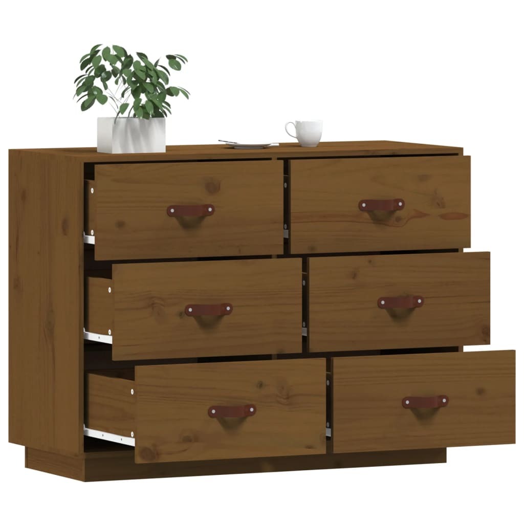 Sideboard Honey Brown 100x40x75 cm Solid Wood Pine