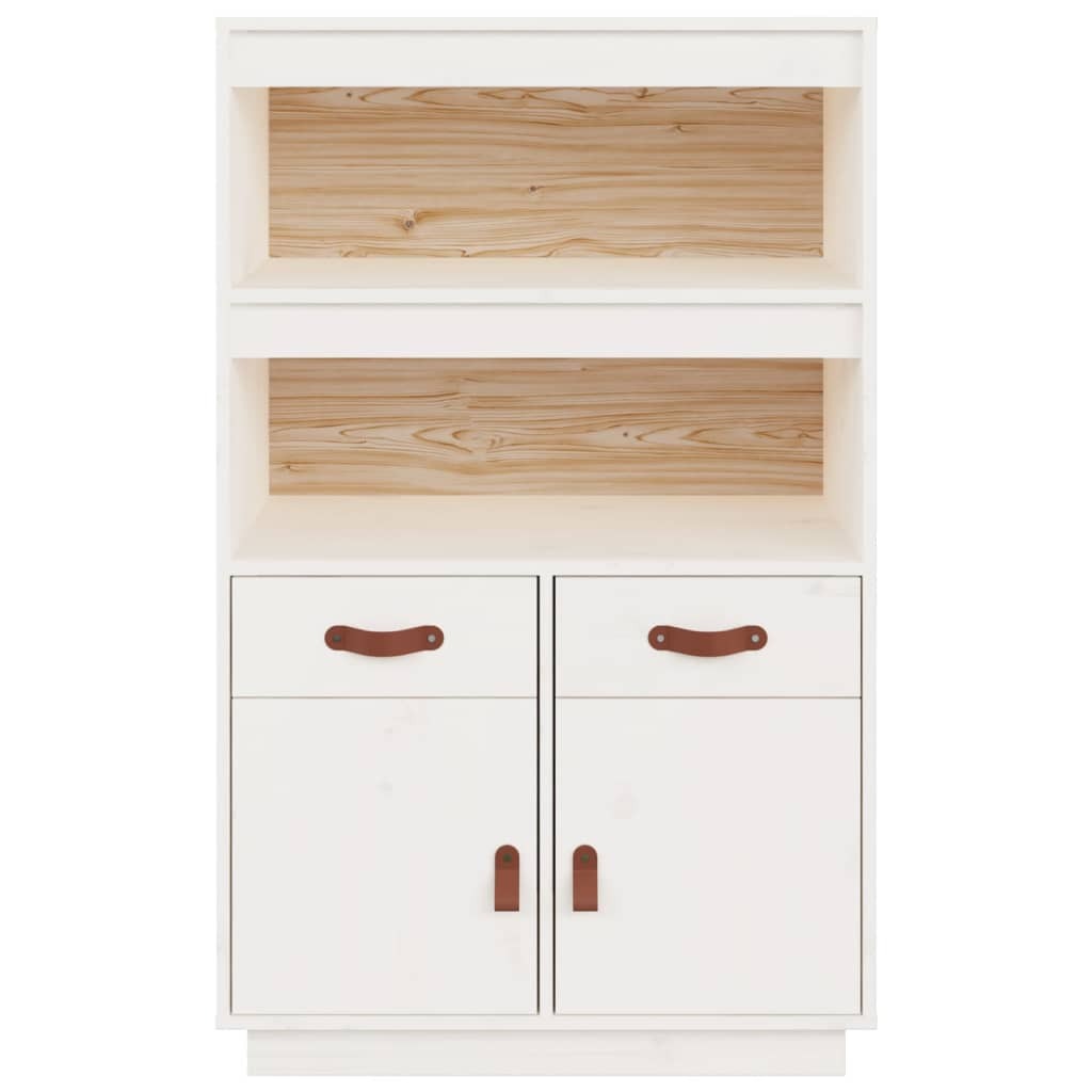 Highboard White 67x40x108.5 cm Solid Wood Pine