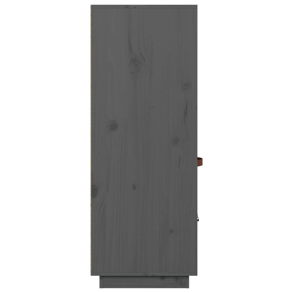 Highboard Grey 67x40x108.5 cm Solid Wood Pine