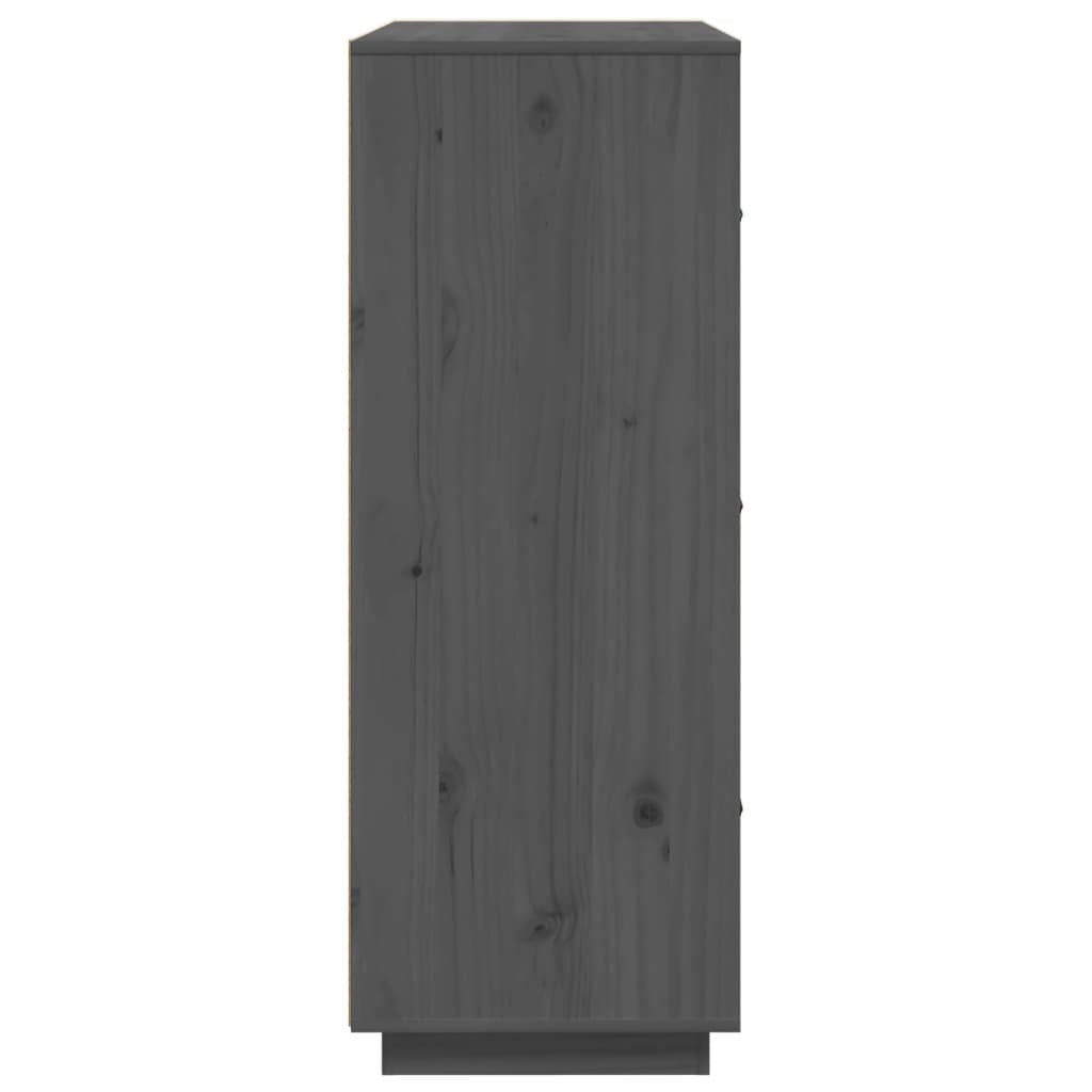Highboard Grey 67x40x108.5 cm Solid Wood Pine