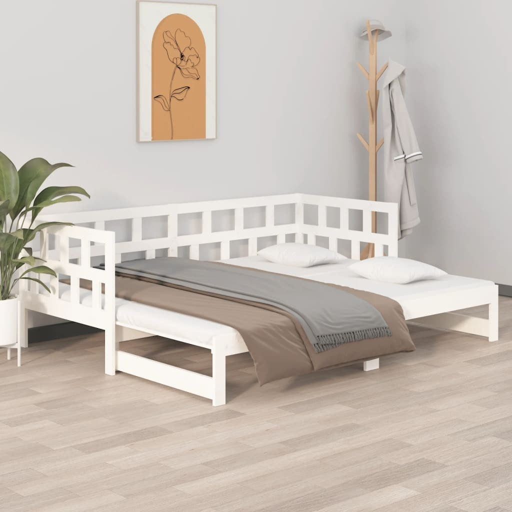 Pull-out Day Bed without Mattress White 2x(90x200) cm