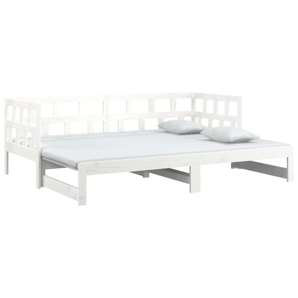 Pull-out Day Bed without Mattress White 2x(90x200) cm