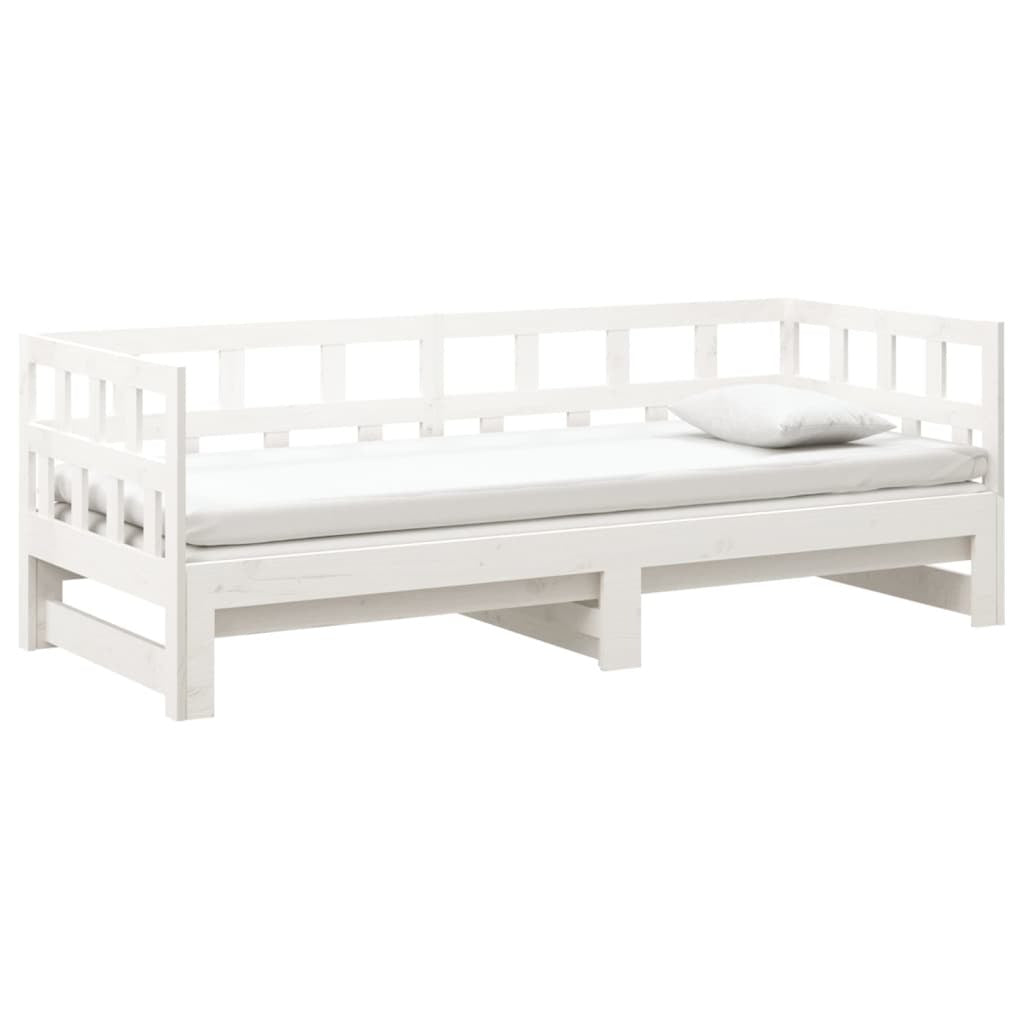 Pull-out Day Bed without Mattress White 2x(90x200) cm