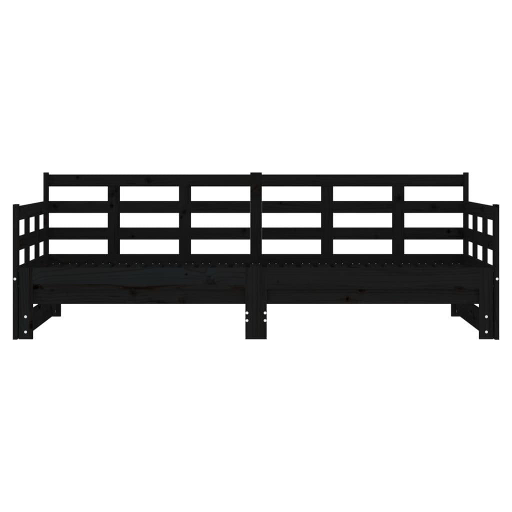 Pull-out Day Bed without Mattress Black 2x(80x200) cm