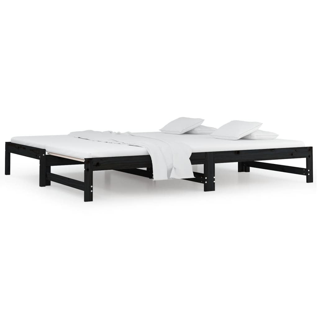 Pull-out Day Bed without Mattress Black 2x(90x200) cm