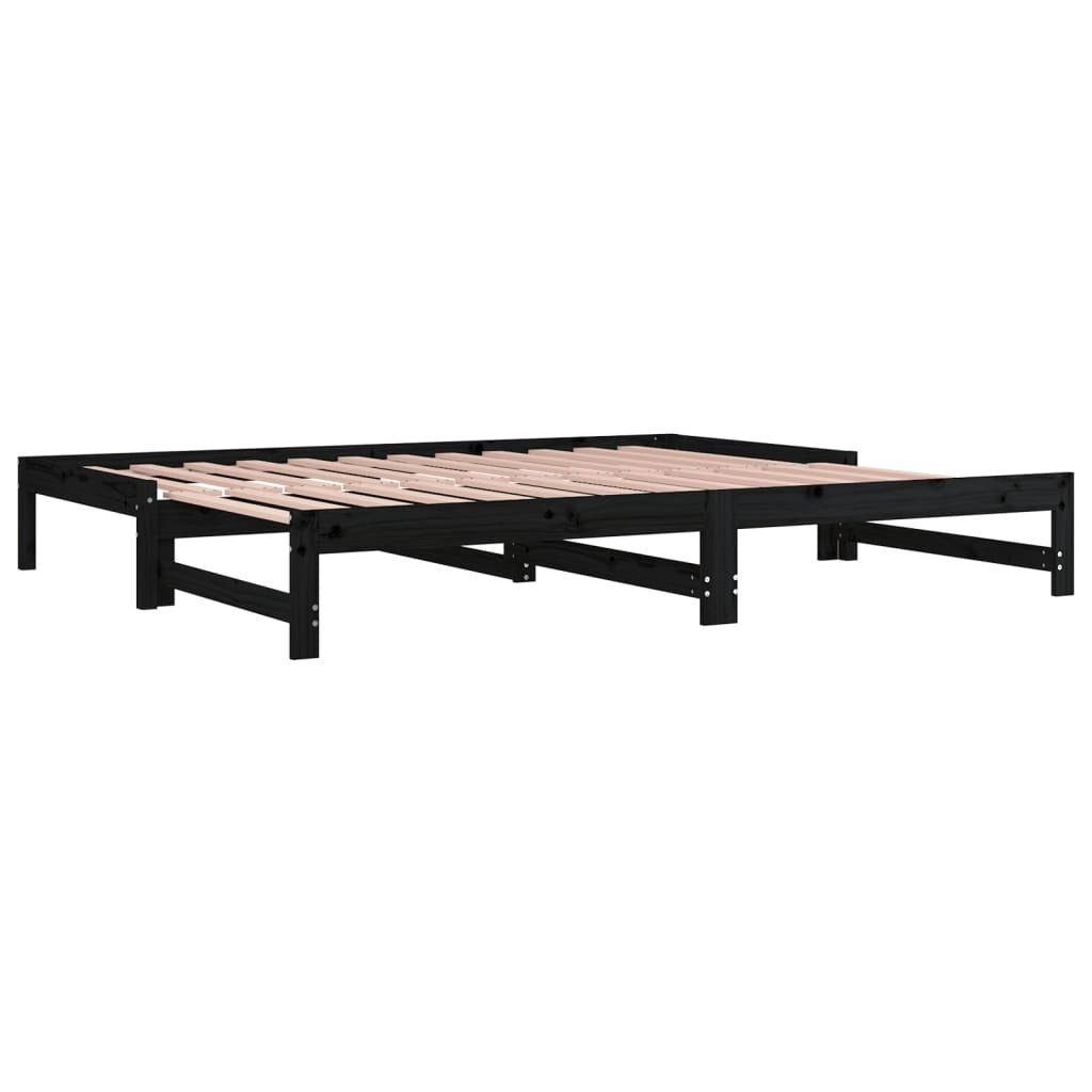 Pull-out Day Bed without Mattress Black 2x(90x200) cm