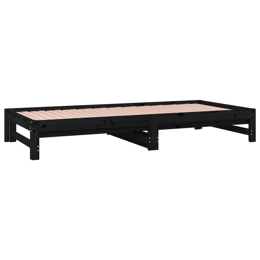 Pull-out Day Bed without Mattress Black 2x(90x200) cm