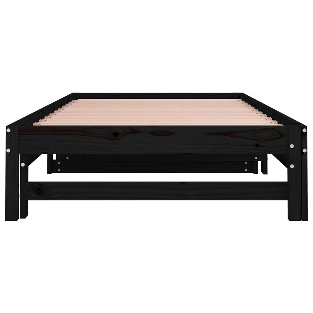 Pull-out Day Bed without Mattress Black 2x(90x200) cm