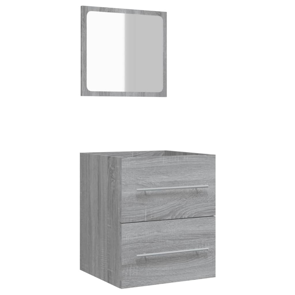 Bathroom Cabinet with Mirror Grey Sonoma 41x38.5x48 cm Engineered Wood