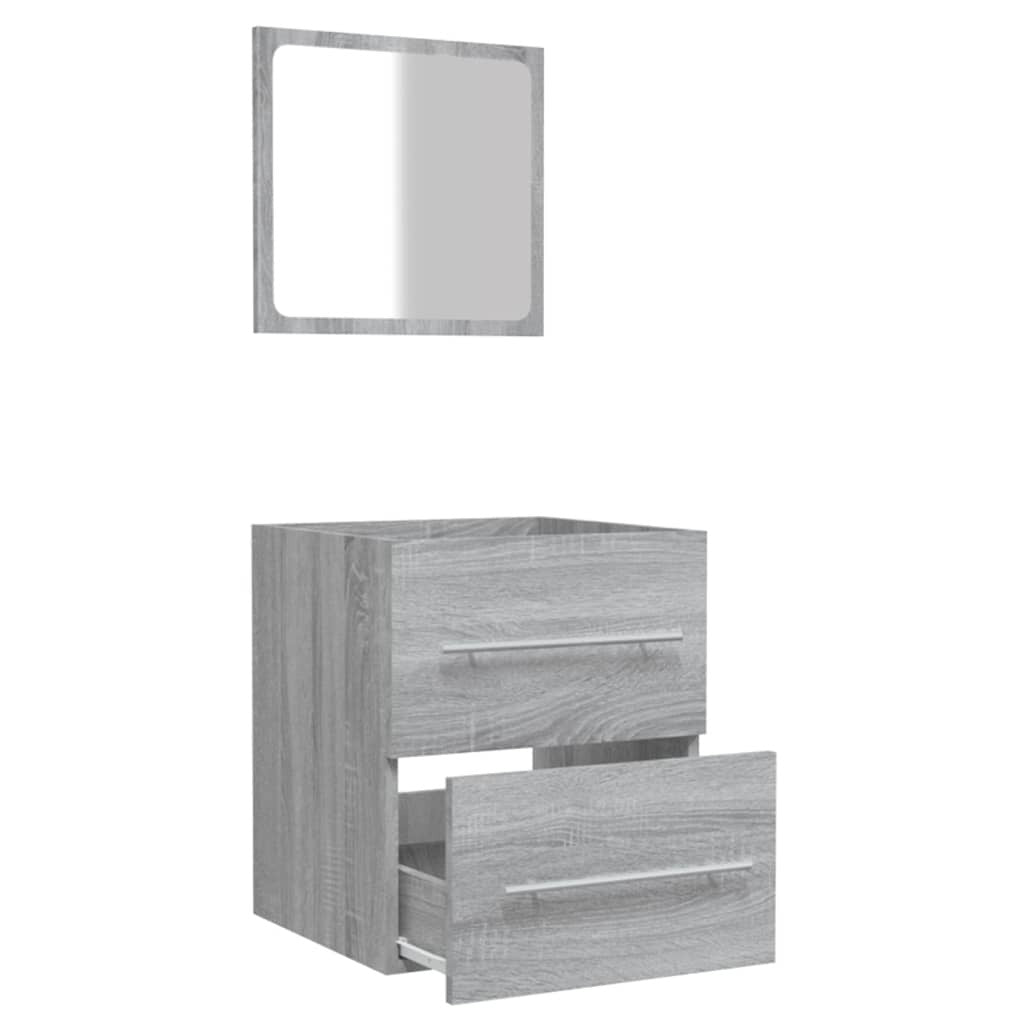 Bathroom Cabinet with Mirror Grey Sonoma 41x38.5x48 cm Engineered Wood