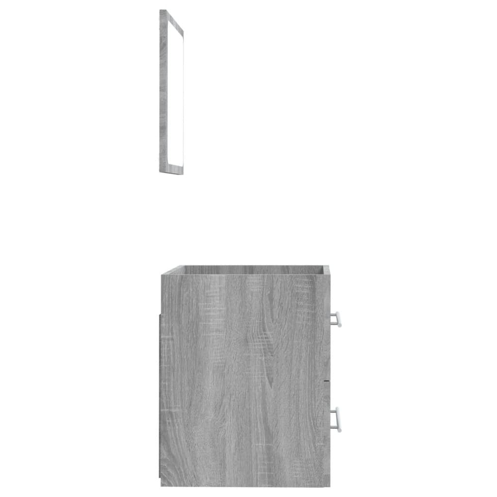 Bathroom Cabinet with Mirror Grey Sonoma 41x38.5x48 cm Engineered Wood