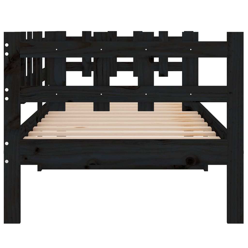 Day Bed Black 90x200 cm Solid Wood Pine