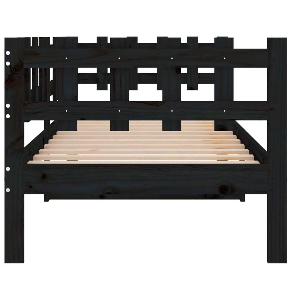 Day Bed Black 90x190 cm Solid Wood Pine