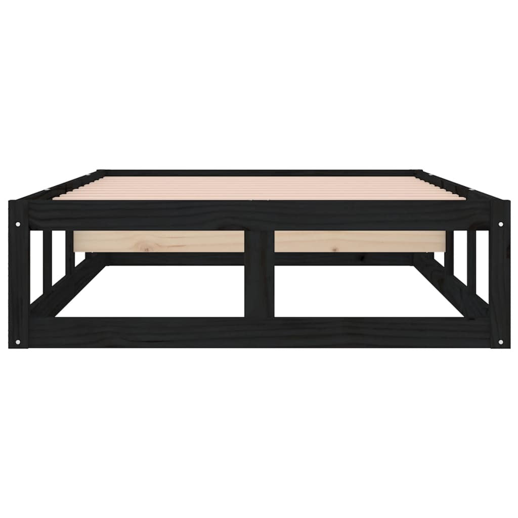 Bed Frame Black 100x200 cm Solid Wood