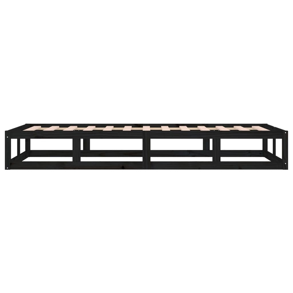 Bed Frame Black 100x200 cm Solid Wood