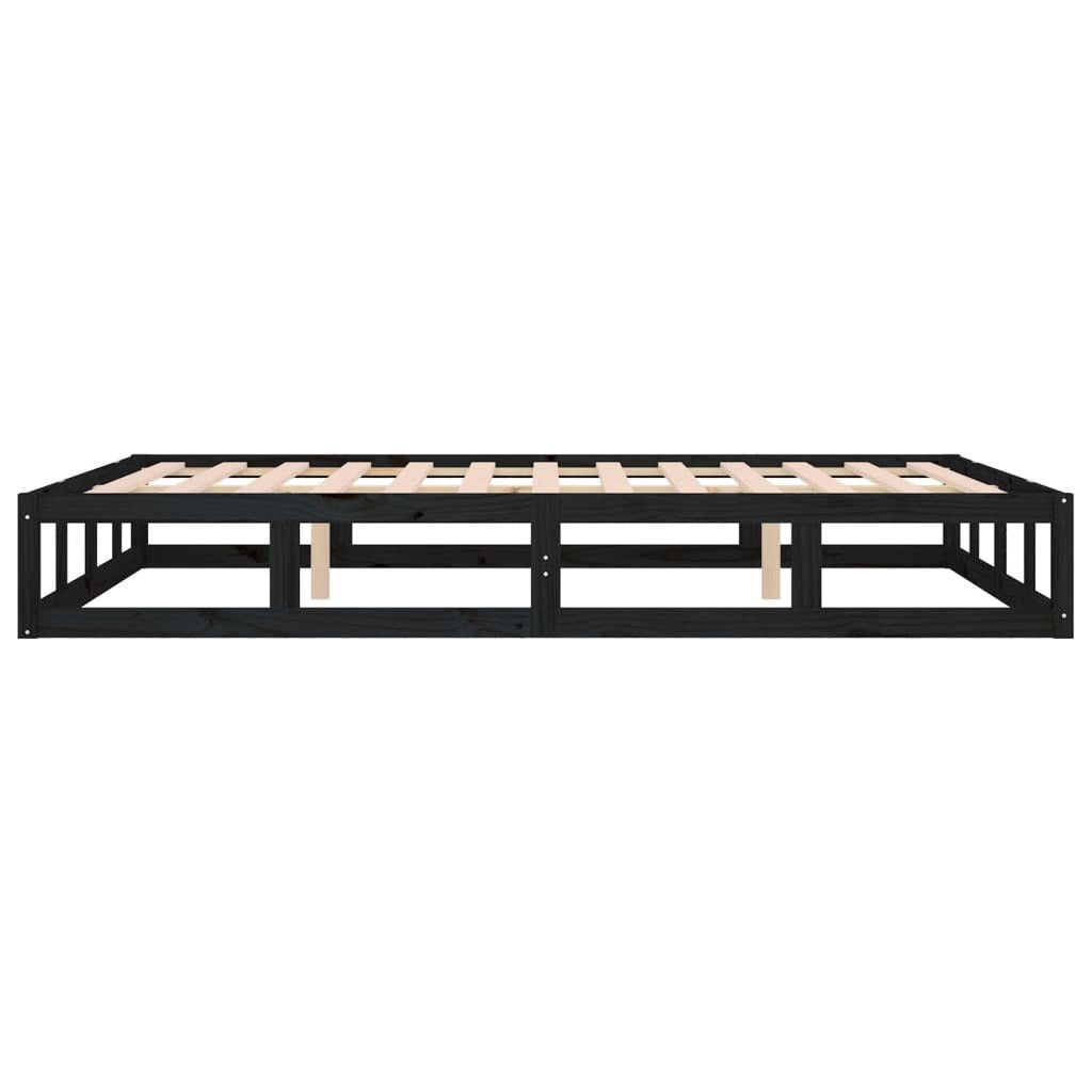 Bed Frame Black 120x200 cm Solid Wood