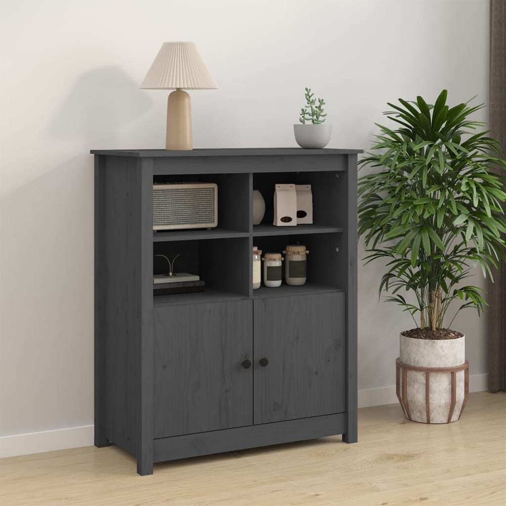 Sideboard Grey 83x41.5x100 cm Solid Wood Pine