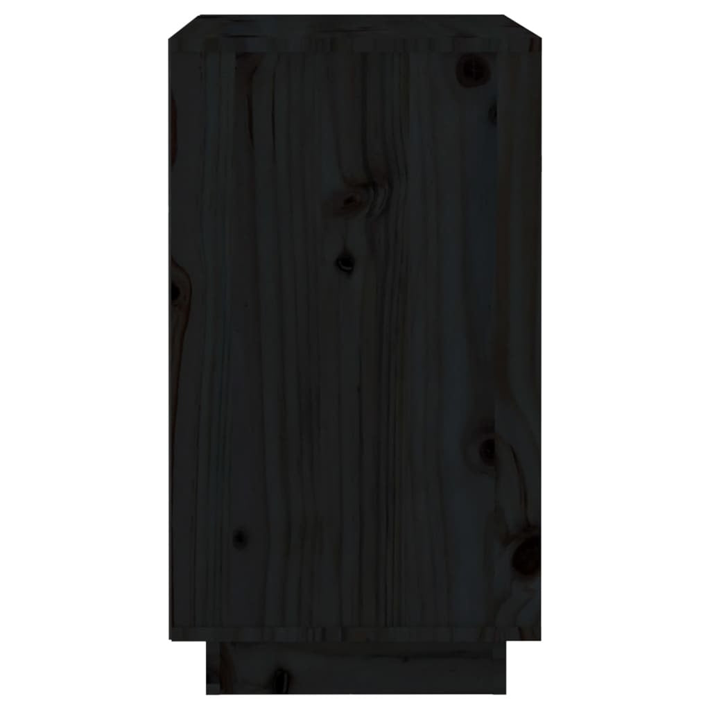 Wine Cabinet Black 55.5x34x61 cm Solid Wood Pine