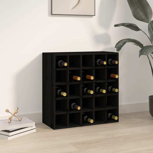 Wine Cabinet Black 56x25x56 cm Solid Wood Pine