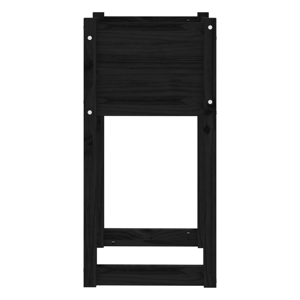 Planters 2 pcs Black 40x40x81 cm Solid Wood Pine