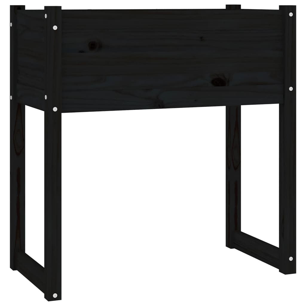 Planter Black 78x40x81 cm Solid Wood Pine