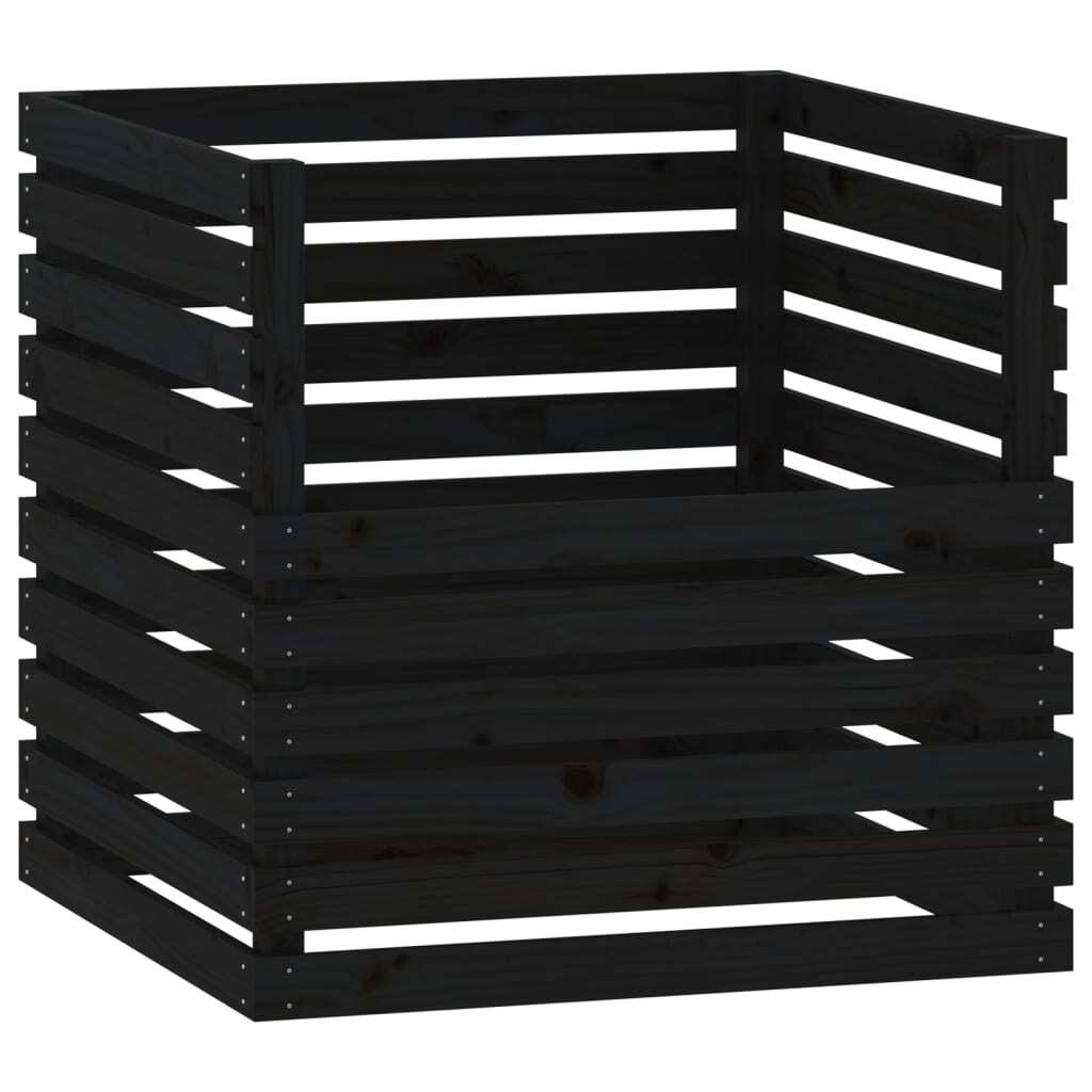 Composter Black 80x80x78 cm Solid Wood Pine