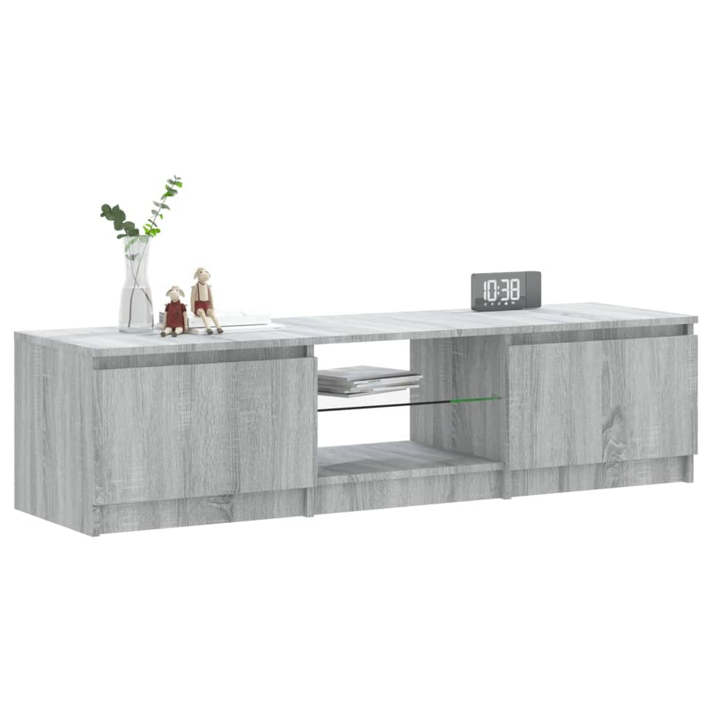 TV Cabinet with LED Lights Grey Sonoma 140x40x36 cm
