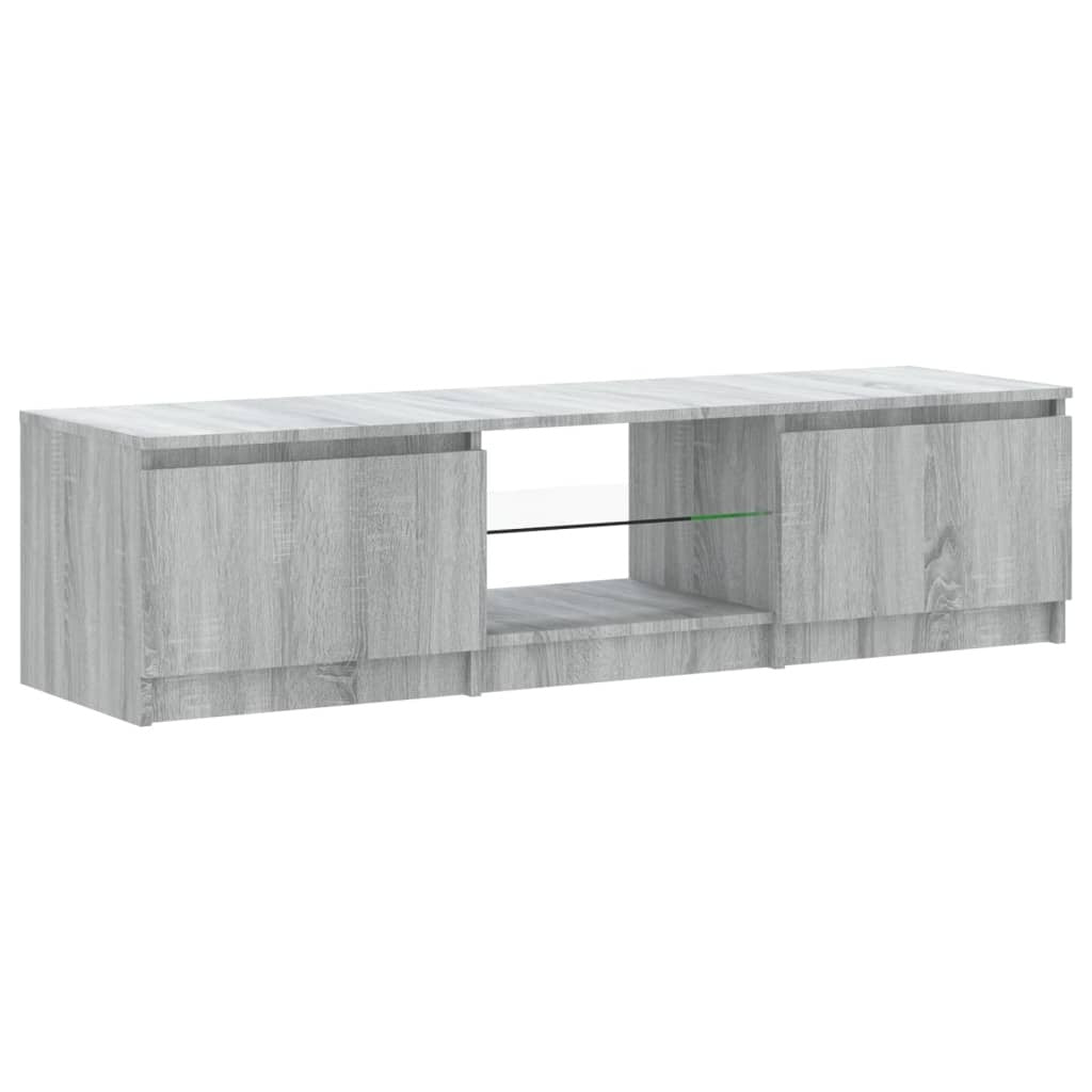 TV Cabinet with LED Lights Grey Sonoma 140x40x36 cm