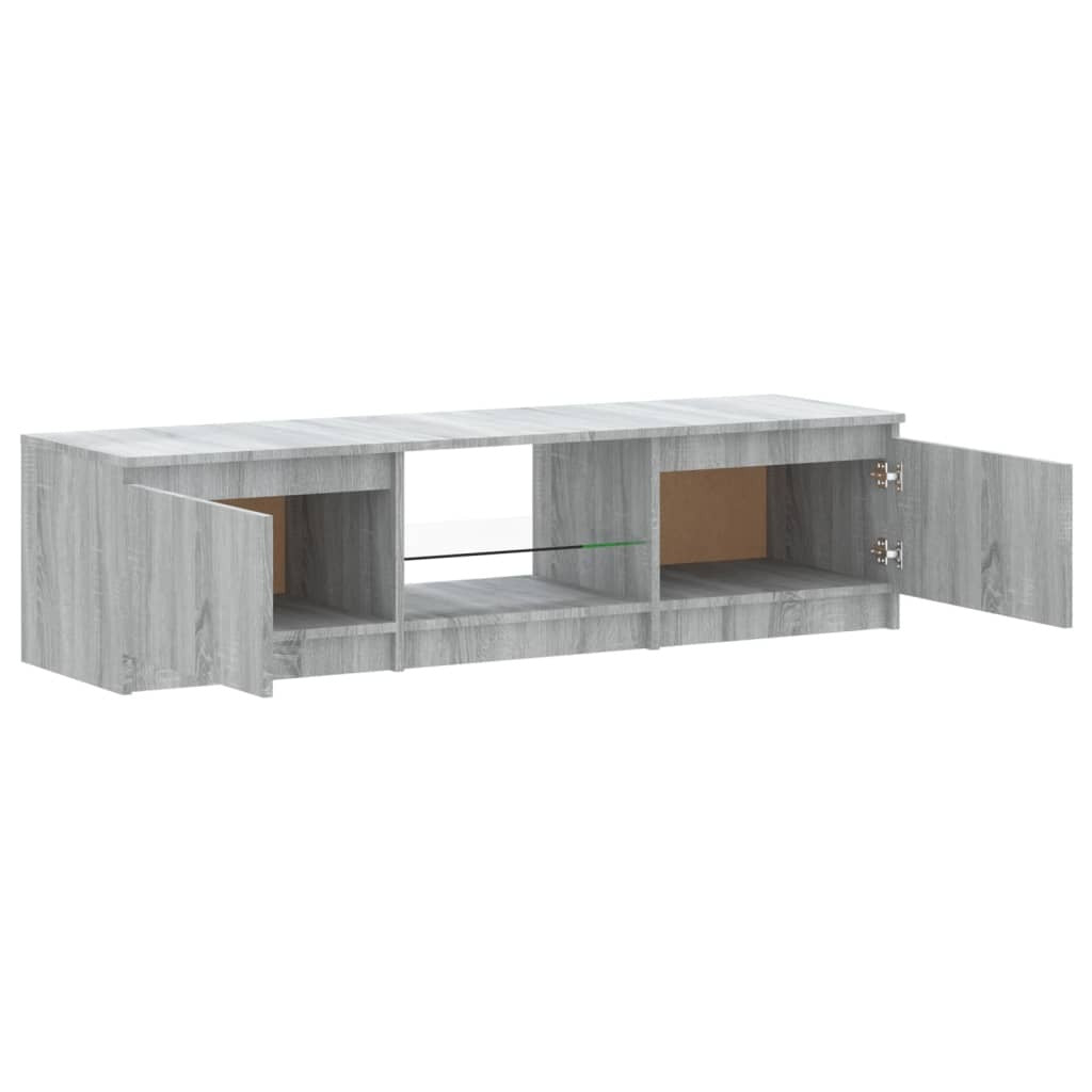 TV Cabinet with LED Lights Grey Sonoma 140x40x36 cm