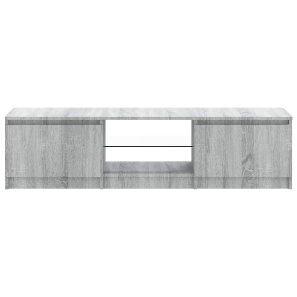 TV Cabinet with LED Lights Grey Sonoma 140x40x36 cm