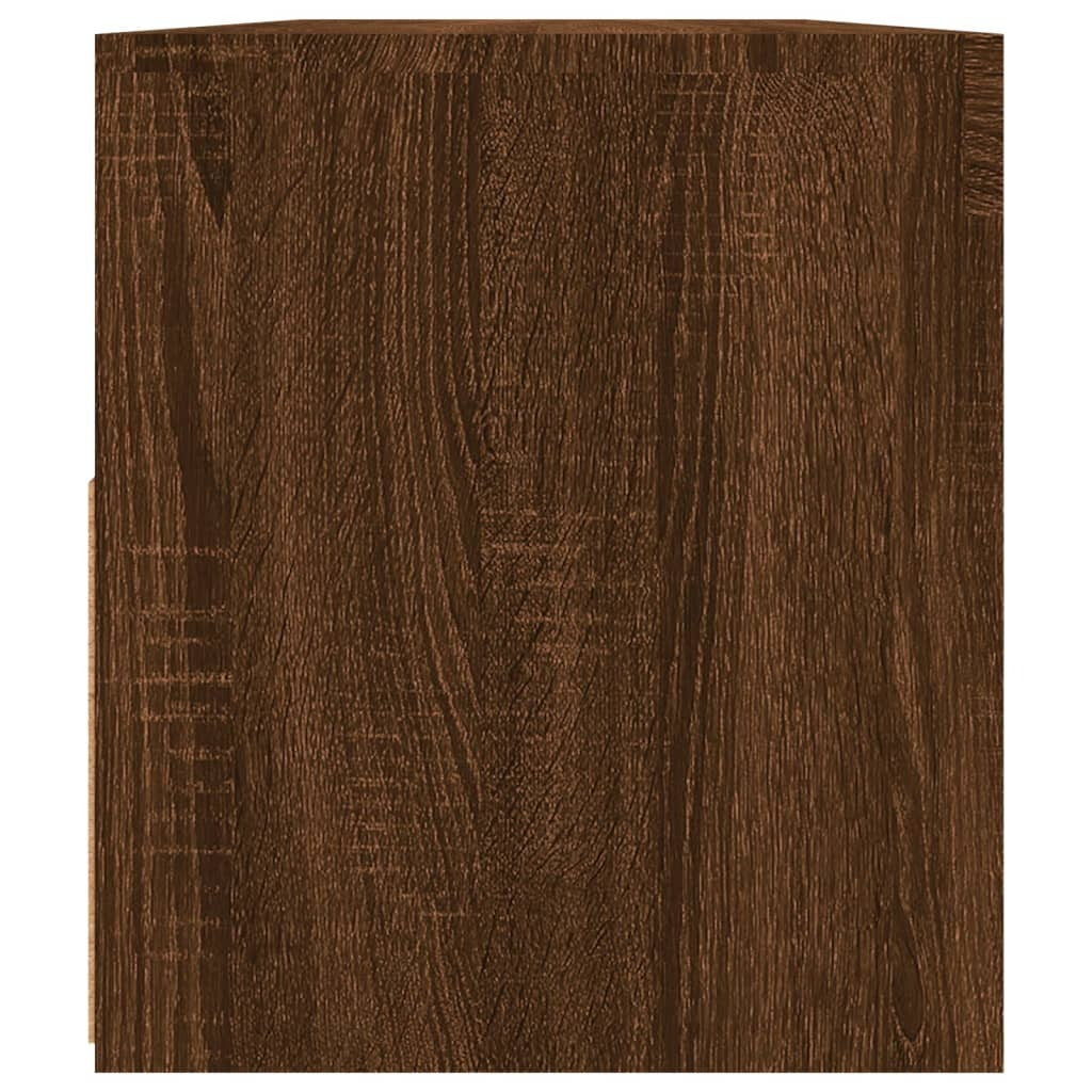 TV Cabinet with LED Lights Brown Oak 90x35x40 cm